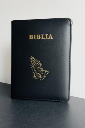 Biblia sau Sfânta Scriptură a Vechiului și Noului Testament. Cu trimiteri și cuvintele Domnului Isus în roșu. 053PF (mâini în rugăciune). 13,7 x 19,3 cm