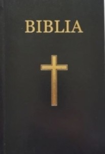 Biblia medie, 063, copertă vinil tare, neagră, cu cruce